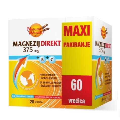 NATURAL WEALTH MAGNEZIJ DIREKT 375MG MAXI PAKIRANJE