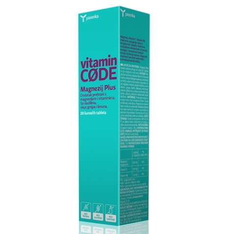 VITAMIN CODE MAGNEZIJ PLUS 375 ŠUMEĆE TABLETE A20 YASENKA