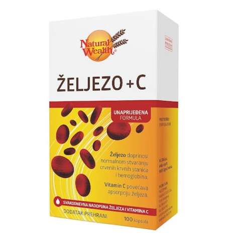 ŽELJEZO + C KAPSULE A100 NATURAL WEALTH